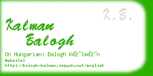 kalman balogh business card